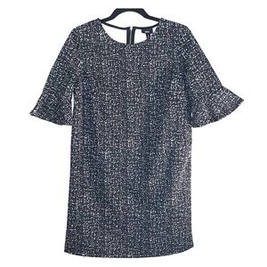 Mossimo black & white 3/4 sleeve shift dress
